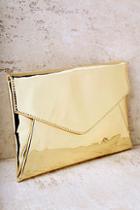 Lulus New Image Gold Clutch