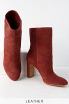 Dolce Vita Chase Cinnamon Red Suede Leather Mid-calf Booties | Lulus