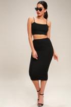 Best Friends Black Two-piece Bodycon Midi Dress | Lulus