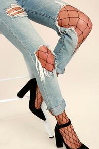 Lulus Catch Your Eye Black Fishnet Tights