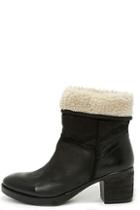Report Signature Fireside Black Suede Leather Fold-over Boots
