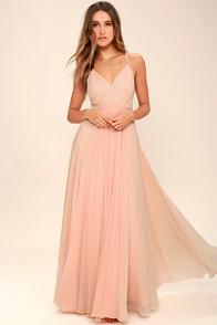 Lulus All About Love Blush Pink Maxi Dress