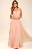 Lulus All About Love Blush Pink Maxi Dress