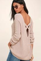 Fate Pursuit Of Happiness Beige Backless Sweater