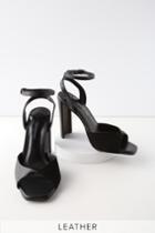 Tony Bianco Shiloh Black Leather Ankle Strap Heels | Lulus