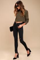 Evidnt Solana Black Distressed Skinny Jeans | Lulus