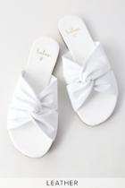 Tilly White Nappa Leather Slide Sandal Heels | Lulus