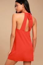 Lulus Breezy Street Red Halter Dress