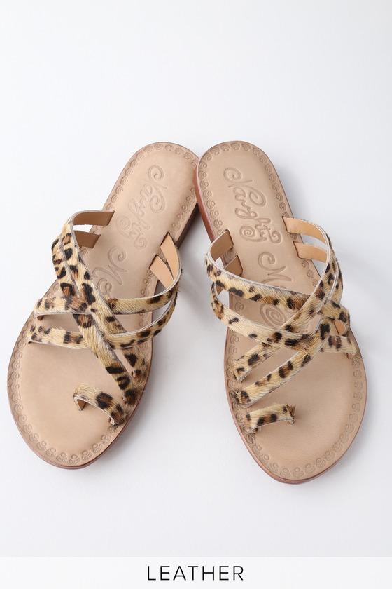 Naughty Monkey Zooche Leopard Print Pony Fur Slide Sandal Heels | Lulus