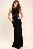 Lulus Optimum Elegance Black Lace Maxi Dress