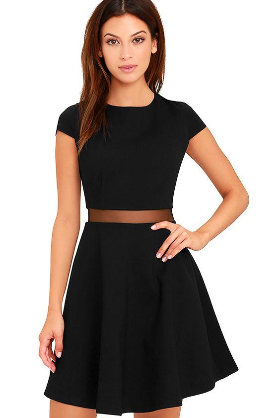 Lulus | Legendary Lovers Black Skater Dress | Size X-small | 100% Polyester
