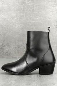 Report Iesha Black Leather Mid-calf Boots