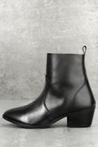 Report Iesha Black Leather Mid-calf Boots