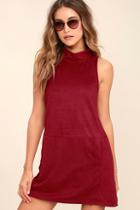 Tcec We Are Who We Are Wine Red Suede Dress