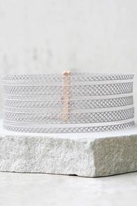 Lulus Endless Harmony Grey Choker Necklace