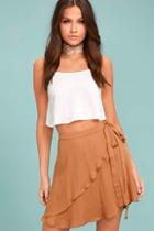 Lulus On The Sway Light Brown Wrap Skirt