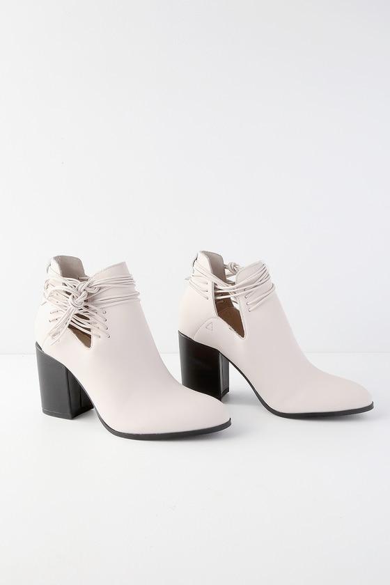 Kelsi Dagger Wellington Vanilla Leather Cutout Ankle Booties | Lulus