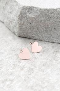 Lulus Heart's Desire Rose Gold Earrings