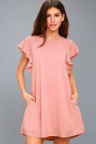 Lookin' Cute Mauve Pink Short Sleeve Shift Dress | Lulus