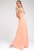 Air Of Romance Peach Maxi Dress | Lulus