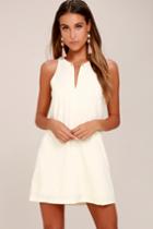 Near Or Bar Cream Shift Dress | Lulus