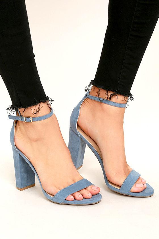 Taylor Blue Suede Ankle Strap Heels | Lulus