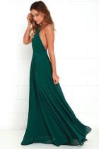 Lulus Mythical Kind Of Love Dark Green Maxi Dress