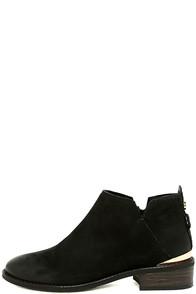 Steve Madden Kessey Black Nubuck Leather Ankle Booties