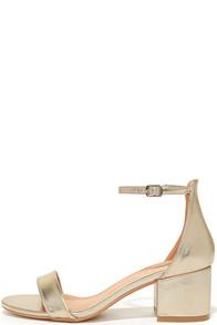 Betani Reunion Gold Ankle Strap Heels