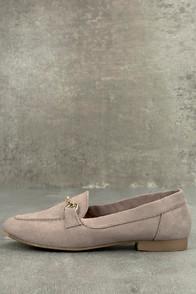 Qupid Molly Lynn Taupe Suede Loafers