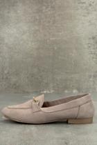 Qupid Molly Lynn Taupe Suede Loafers