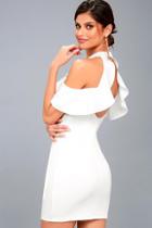 Lulus Your Time White Off-the-shoulder Bodycon Dress