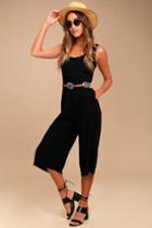 Tavik | Salamen Black Midi Jumpsuit | Size Medium | Lulus