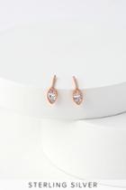 Simple Love Rose Gold Rhinestone Earrings | Lulus