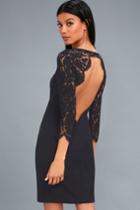 All The Stars Navy Blue Lace Backless Bodycon Dress | Lulus
