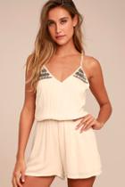 Ppla Marigold Light Beige Beaded Romper