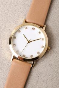 Lulus Just A Minute Beige Watch