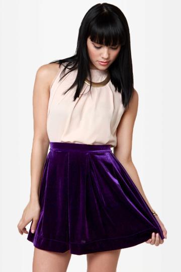 Royal Highness Purple Velvet Skirt