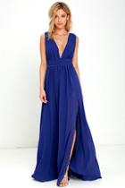 Lulus Heavenly Hues Royal Blue Maxi Dress