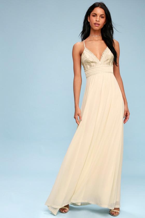 Savona Cream Embroidered Maxi Dress | Lulus