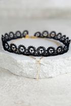 Lulus Fabulous Find Black And Gold Layered Choker Necklace