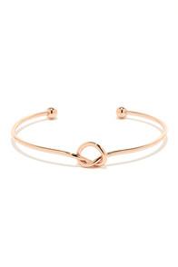 Lulus Let's Tie The Knot Rose Gold Bracelet