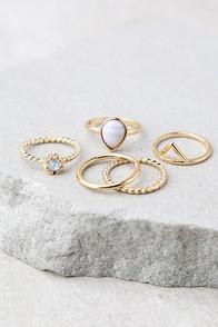 Lulus Supreme Gold Ring Set