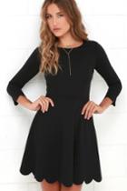 Lulus | Cumulonimbus Clouds Black Skater Dress | Size Large