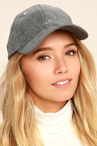Lulus University Of Chic Heather Grey Suede Baseball Cap