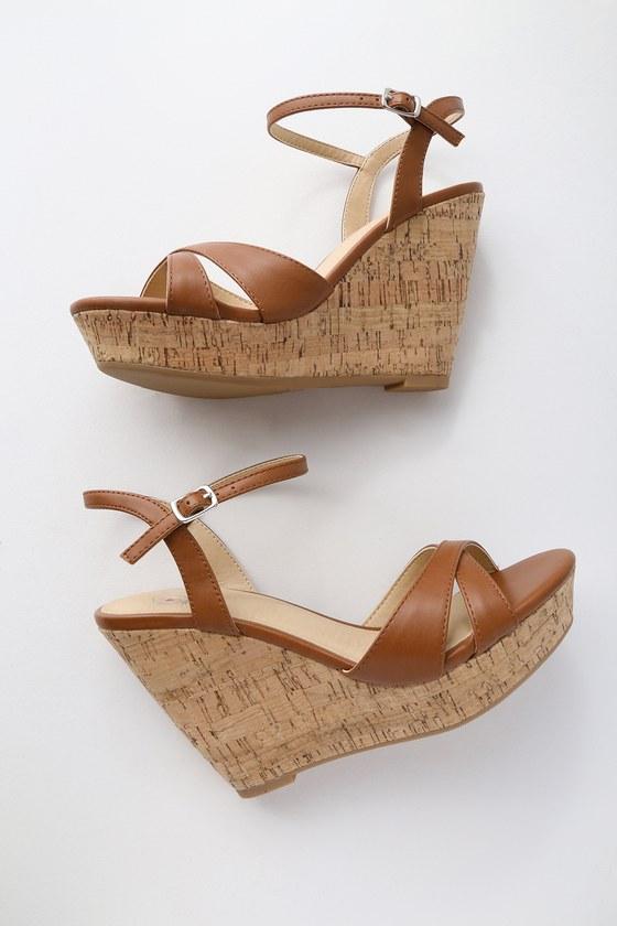 My Delicious Nixie Tan Wedge Sandal Heels | Lulus