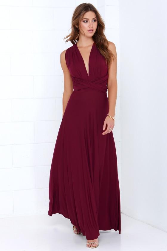 Tricks Of The Trade Burgundy Maxi Dress | Lulus