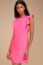 Dinah Hot Pink One-shoulder Dress | Lulus