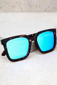 Quay Genesis Tortoise And Blue Mirrored Sunglasses