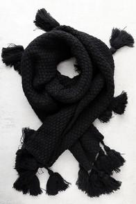 Lulus Northern Hemisphere Black Knit Scarf